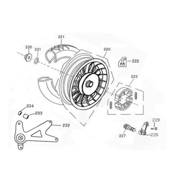 Achterwiel - Remschoenen Turbho RL 125 zilver