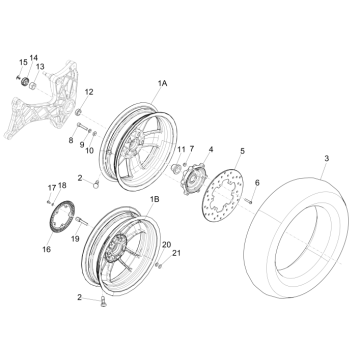 Achterwiel - Remschijf Vespa GTS 300 ie 2008-2016 (met en zonder ABS)