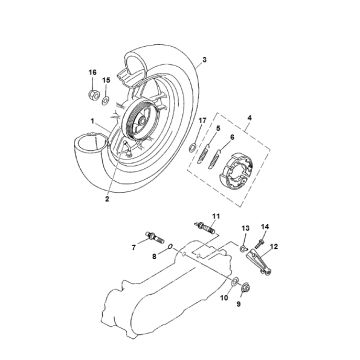 Achterwiel - Remschoenen Yamaha Neo's 50 2-takt AC ←2003