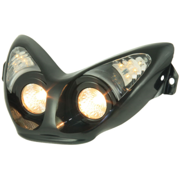 Koplamp zwart met led-knipperlicht Yamaha Aerox/MBK Nitro 50-100cc 2-takt 1997-2012