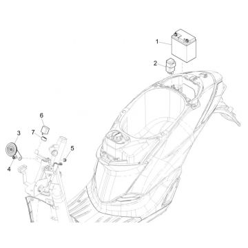 Accu - Claxon - Startrelais Piaggio Liberty 125 4-takt 3V IE ABS