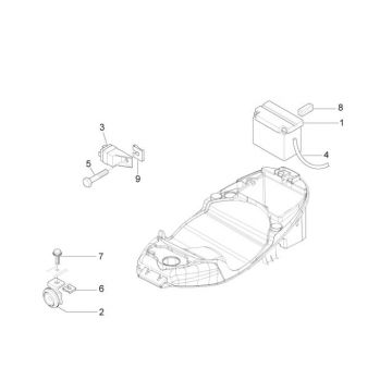 Accu - Claxon - Startrelais Piaggio Liberty 4-takt