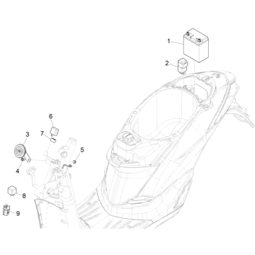 Accu - Claxon - Startrelais Piaggio Liberty 50 4-takt AC