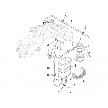 Anti-percolatiesysteem Vespa GTS 300 ie 2008-2016 (met en zonder ABS)