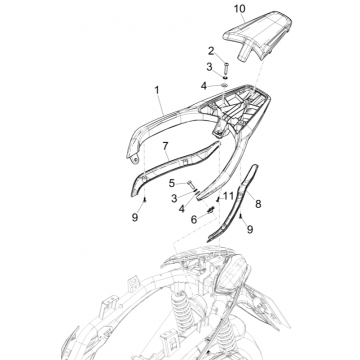 Achterdrager Piaggio Medley 125 ABS Euro 5 2021-2022