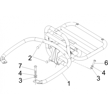 Achterdrager Vespa GTS 250 ie 2005-2009 (met ABS)