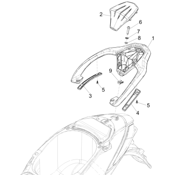 Achterdrager Piaggio Liberty 50 4-takt AC IGET 3V Euro 5