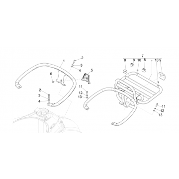 Achterdrager Vespa GTS 125 IE ABS Euro 5 2021