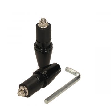 Stuurbalansgewicht set zwart aluminium universeel scooter/bromfiets/motorfiets DMP