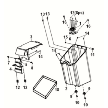 Battery case Sym E-XPRO 45KM/U 2020-2021