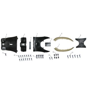 Beenschild- Treeplank Turbho CX 50 4-takt Beenschild- Treeplank Turbho CX 50 4-takt