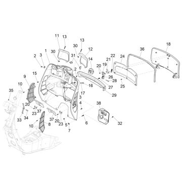 Beenschild Vespa GTS 125 ie ABS Euro 4 2016-2018