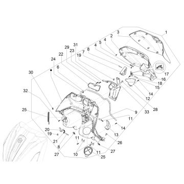 Beenschild Piaggio Beverly 300 ie ABS Euro 4 2016-2020