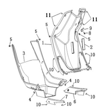 Beenschild Generic Cracker 50 2-takt blauw 2010