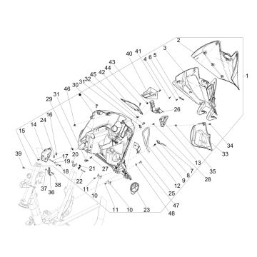 Beenschild Piaggio Medley 125 ie ABS Euro 4 2016-2019