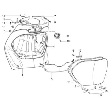 Beenschild Piaggio Zip 2000 2-takt AC