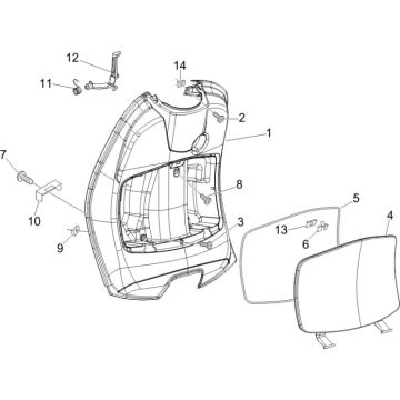 Beenschild Vespa LX 50 4-takt 4V 45km/u bruin marrone 112/A