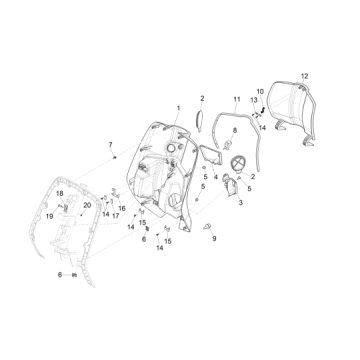 Beenschild Vespa Primavera 50 4-takt IGET 3V Euro 4 Blauw 289/A