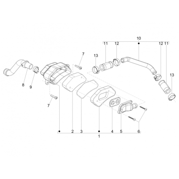 Secundaire luchttoevoer Piaggio Zip 50 SP 2-takt LC 2006-2013