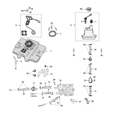 Benzinetank - Tankvlotter - Benzinepomp - Olietank Peugeot Speedfight 3 50 2-takt AC 2-takt