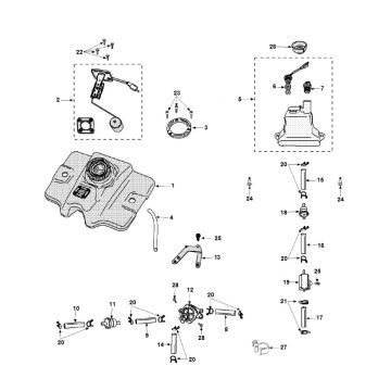 Benzinetank - Tankvlotter - Olietank Peugeot Speedfight 3 50 2-takt AC 2-takt