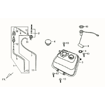 Benzinetank - Tankvlotter Sym Fiddle White WH8018P