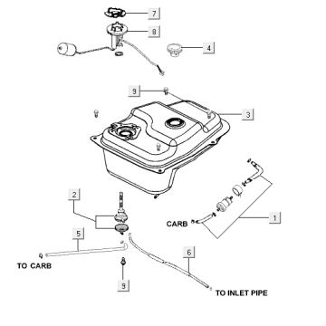 Benzinetank - Tankvlotter - Vacuümkraan Agility CITY 16 150