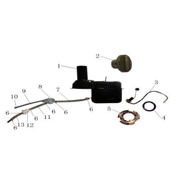 Benzinetank - Tankvlotter - Vacuümkraan AGM GT champagne Benzinetank - Tankvlotter - Vacuümkraan AGM GT champagne