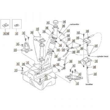 Benzinetank Aprilia Habana 2-takt (Morini motor) 1999-2004