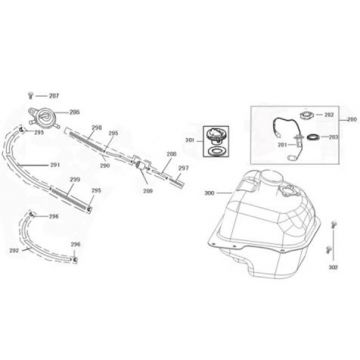 Benzinetank - Tankvlotter - Vacuümkraan Benzhou YY80T-18 YY50QT(-18) rood