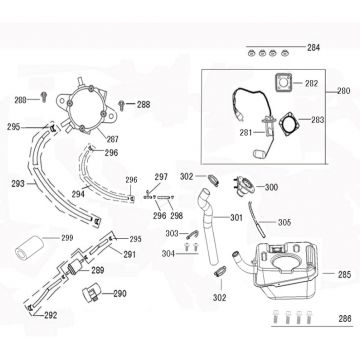 Benzinetank - Tankvlotter - Vacuümkraan Benzhou ZN50QT-36 champagne
