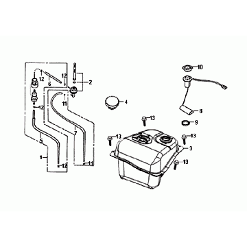 Benzinetank - Tankvlotter - Vacuümkraan Sym Allo 50 4T AC Euro 4 zwart (BK-5560S)