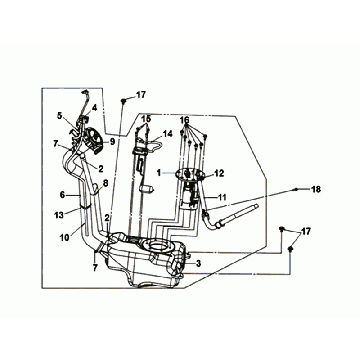 Benzinetank - Tankvlotter - Vacuümkraan Sym Mio 50i
