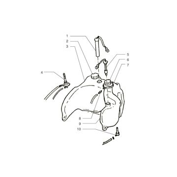 Benzinetank - Tankvlotter - Vacuümkraan Beta Ark-tribe 50 2-takt AC wit 2009 25km/u