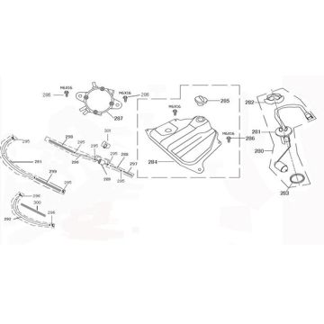 Benzinetank - Tankvlotter - Vacuümkraan China Joy 50 4-takt AC bruin