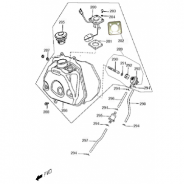 Benzinetank - Tankvlotter - Vacuümkraan China Pico zwart