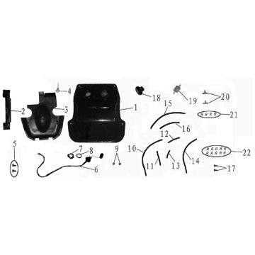 Benzinetank - Tankvlotter - Vacuümkraan China Touring rood