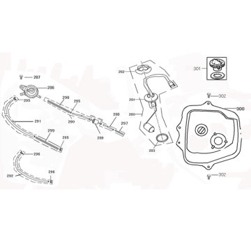 Benzinetank - Tankvlotter - Vacuümkraan Edwards Tomorrow Maple V50-3 4-takt AC rood
