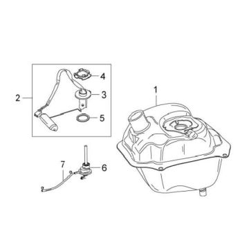 Benzinetank - Tankvlotter - Vacuümkraan Giantco Sprint 4-takt Benzinetank - Tankvlotter - Vacuümkraan Giantco Sprint 4-takt