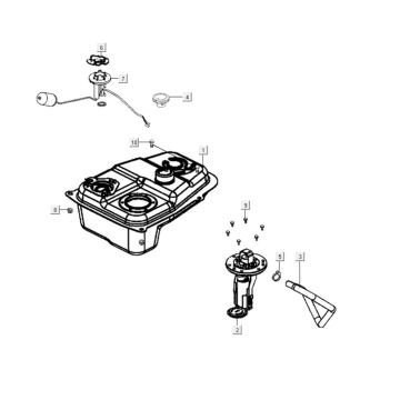 Benzinetank - Tankvlotter - Vacuümkraan Kymco Agility City 16 200i