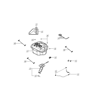 Benzinetank - Tankvlotter - Vacuümkraan Kymco Agility Delivery 4-takt Euro 4 wit
