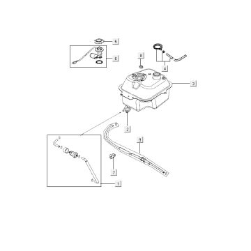 Benzinetank - Tankvlotter - Vacuümkraan Kymco Agility RS 50 4-takt AC zwart 2011