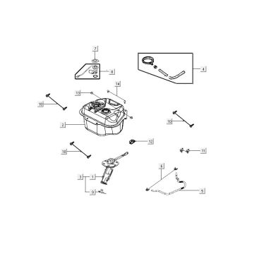Benzinetank - Tankvlotter - Benzinepomp  Kymco Carry 50i 4-takt Euro 4 wit