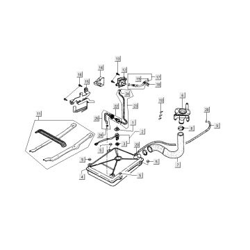 Benzinetank - Tankvlotter - Benzinepomp Kymco Dink 50 2-takt LC zilver
