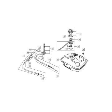 Benzinetank - Tankvlotter - Vacuümkraan Kymco DJ 50 2-takt AC zwart