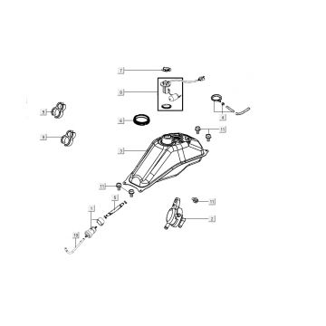 Benzinetank - Tankvlotter - Vacuümkraan Kymco K-Pipe 4-takt Wit