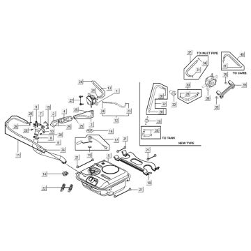 Benzinetank - Tankvlotter - Vacuümkraan Kymco New Dink 4-takt wit