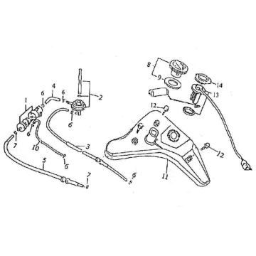 Benzinetank - Tankvlotter - Vacuümkraan Lintex Retro 125