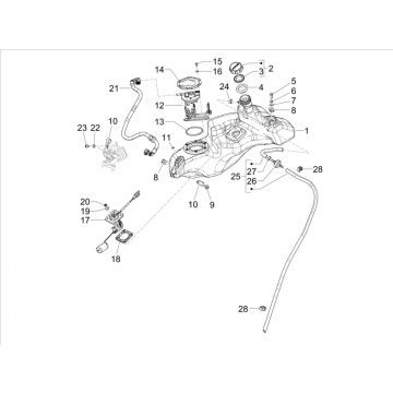 Benzinetank - Tankvlotter - Benzinepomp Vespa Primavera 50 4-takt IGET 3V Euro 5