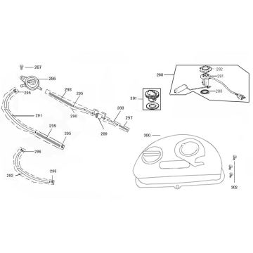 Benzinetank - Tankvlotter - Vacuümkraan Rover Riva II zwart